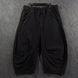 Gap Jeans Womens L Petite Black Dark Wash Ultrasoft Cropped Relaxed Y2K Boho